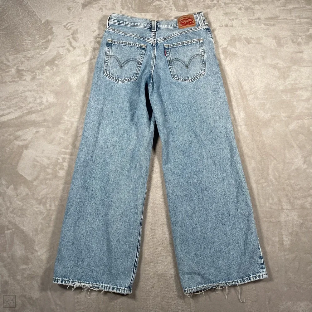 Levi's Women's Jeans '94 Baggy Wide Leg Distressed Denim Light Wash 28 Blue - Picture 7 of 8
